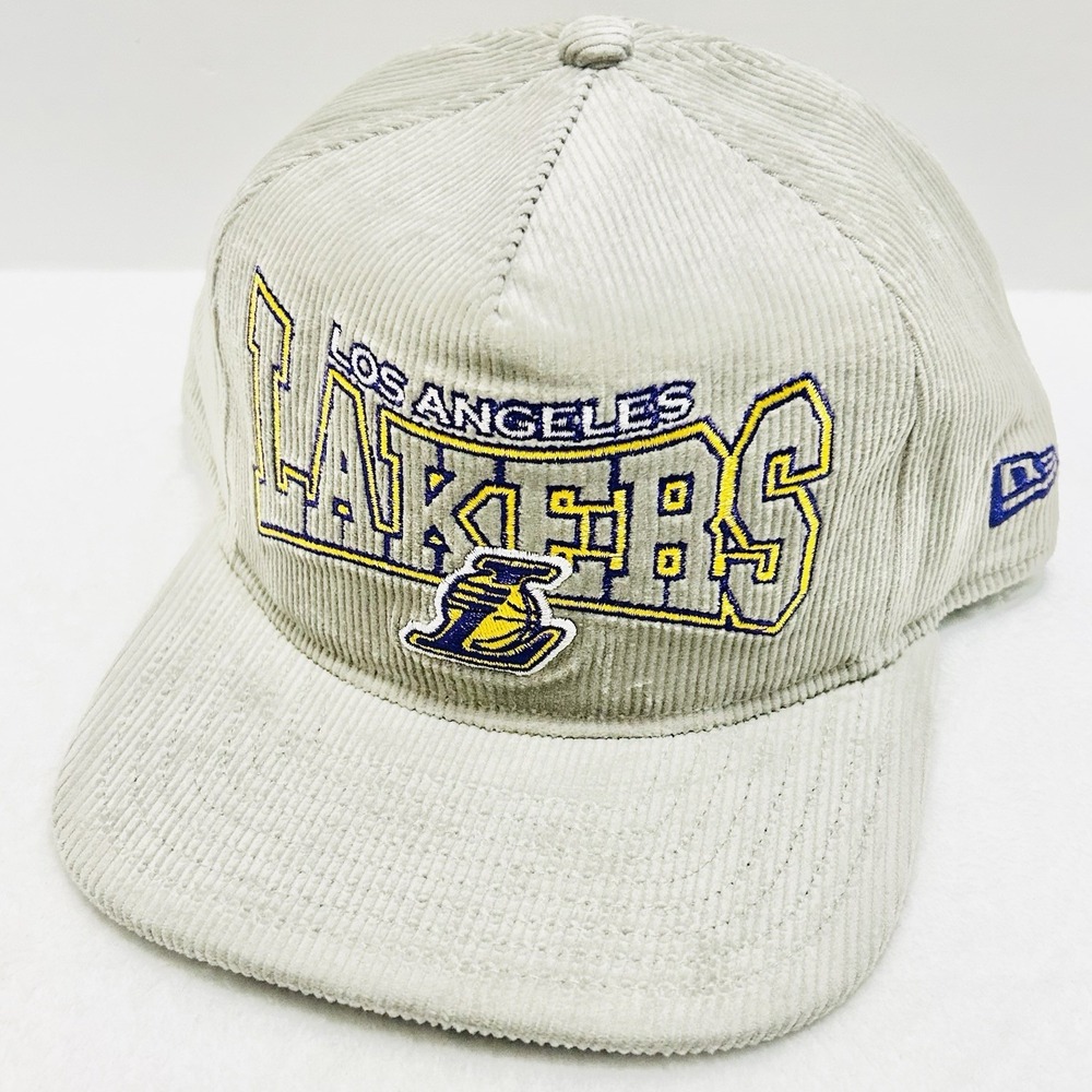 New Era Los Angeles Lakers Corduroy The Golfer Snapback Hat Cap Adjustable Gray‎